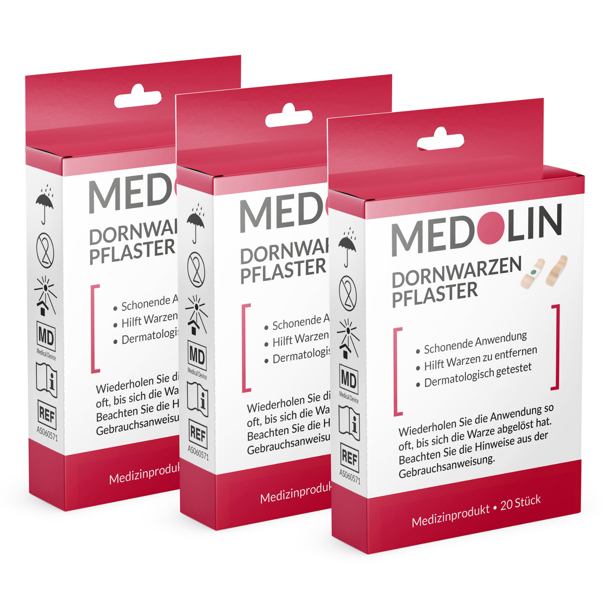 3x Medolin Dornwarzenpflaster